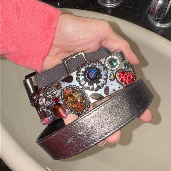 Embellished Crystal Metallic Belt - Picture 3 of 11